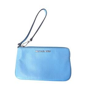 Michael Kors Blue Leather Wristlet Wallet